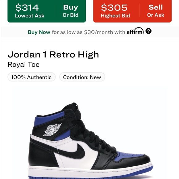 Air Jordan 1 Royal Toe